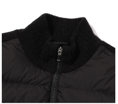 Malbon Golf Women's Knit Down Jacket Black golf apparel collar detail