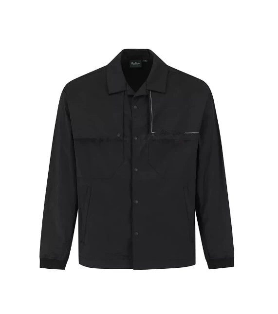 Malbon Studio Seoul Mesh Ventilation Collar Jacket Black mesh ventilation golf jacket front view