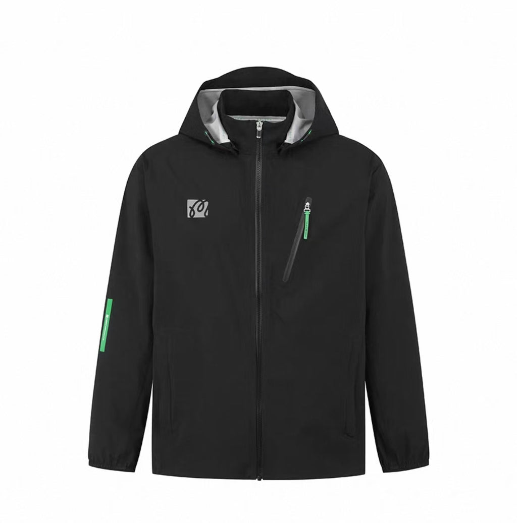 Malbon Studio Seoul 3-Layer Tech Men's Jacket Black technical golf jacket front view
