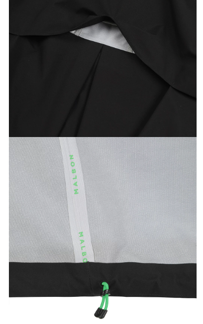 Malbon Studio Seoul 3-Layer Tech Women's Jacket Black golf apparel fabric and hem detail