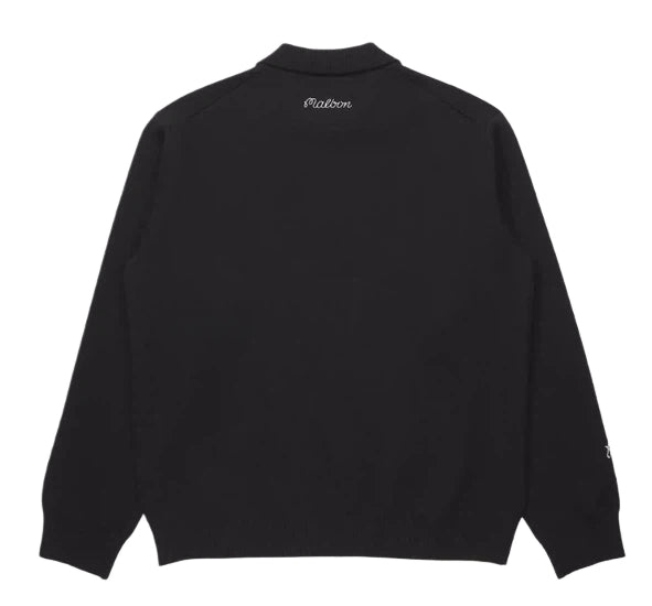Malbon Studio Seoul Buckets Polo Sweater Black golf apparel back view
