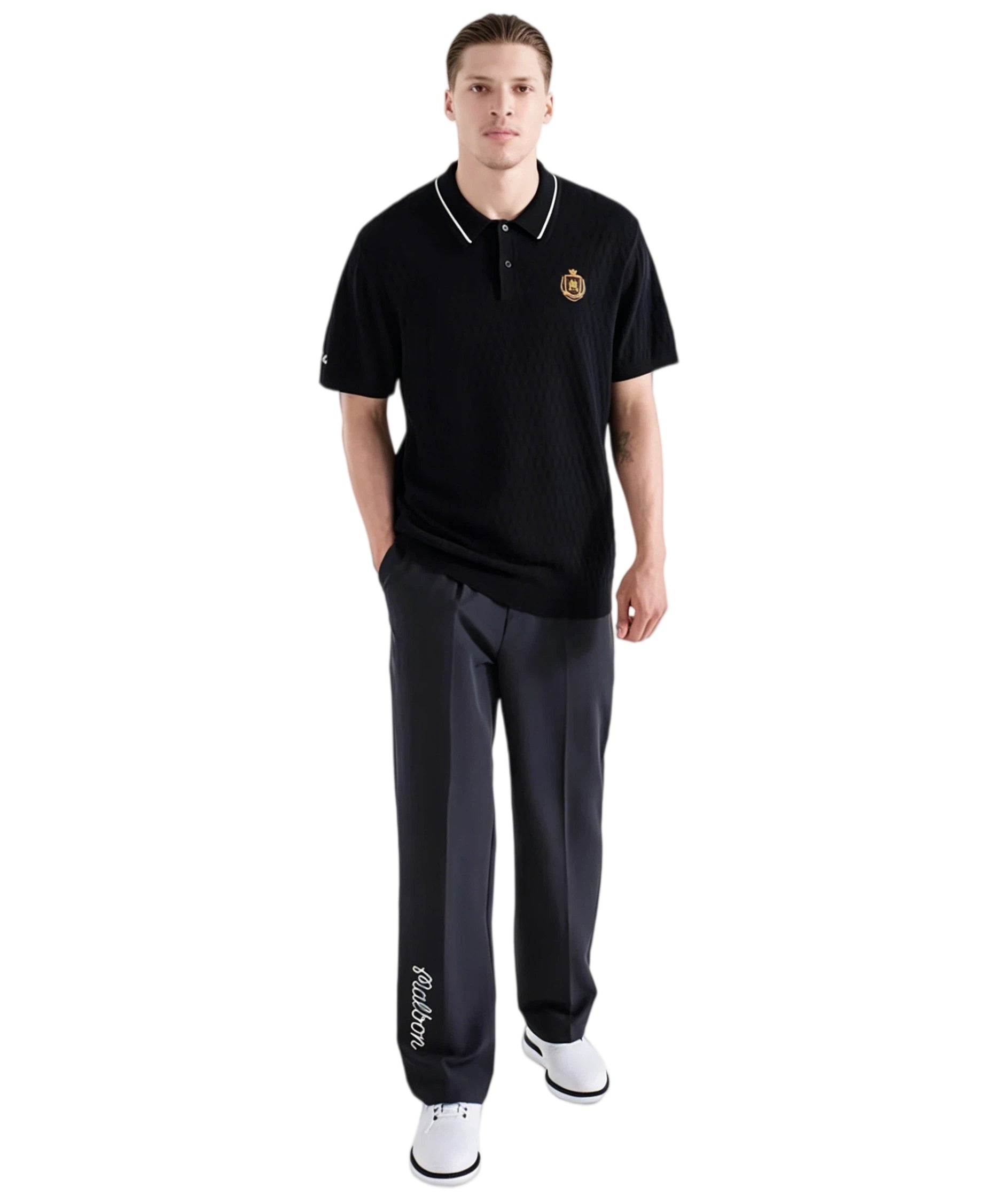 Malbon Golf Men's Solid Straight Leg Pants