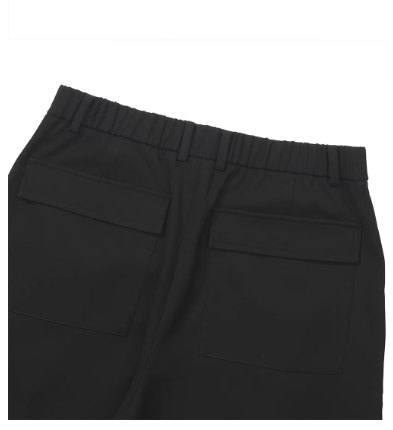 Malbon Studio Seoul Pintuck Straight Pant Black golf pants front view
