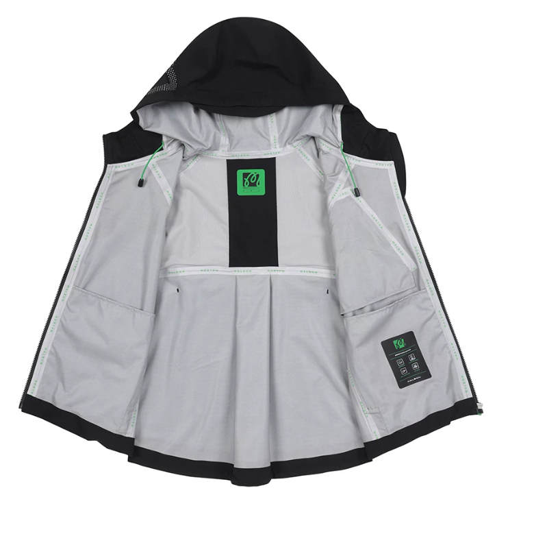 Malbon Studio Seoul 3-Layer Tech Women's Jacket Black golf apparel inside lining view