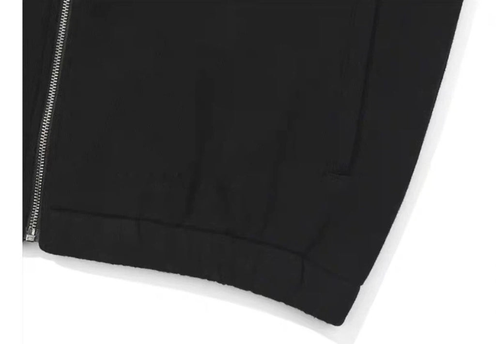 Malbon Studio Seoul Tour Divot French Terry Zip-Up Black french terry golf zip-up detail view