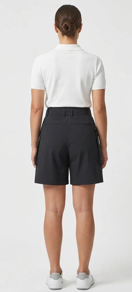 Malbon Women's Breathable Cargo Golf Shorts Black cargo golf shorts detail view
