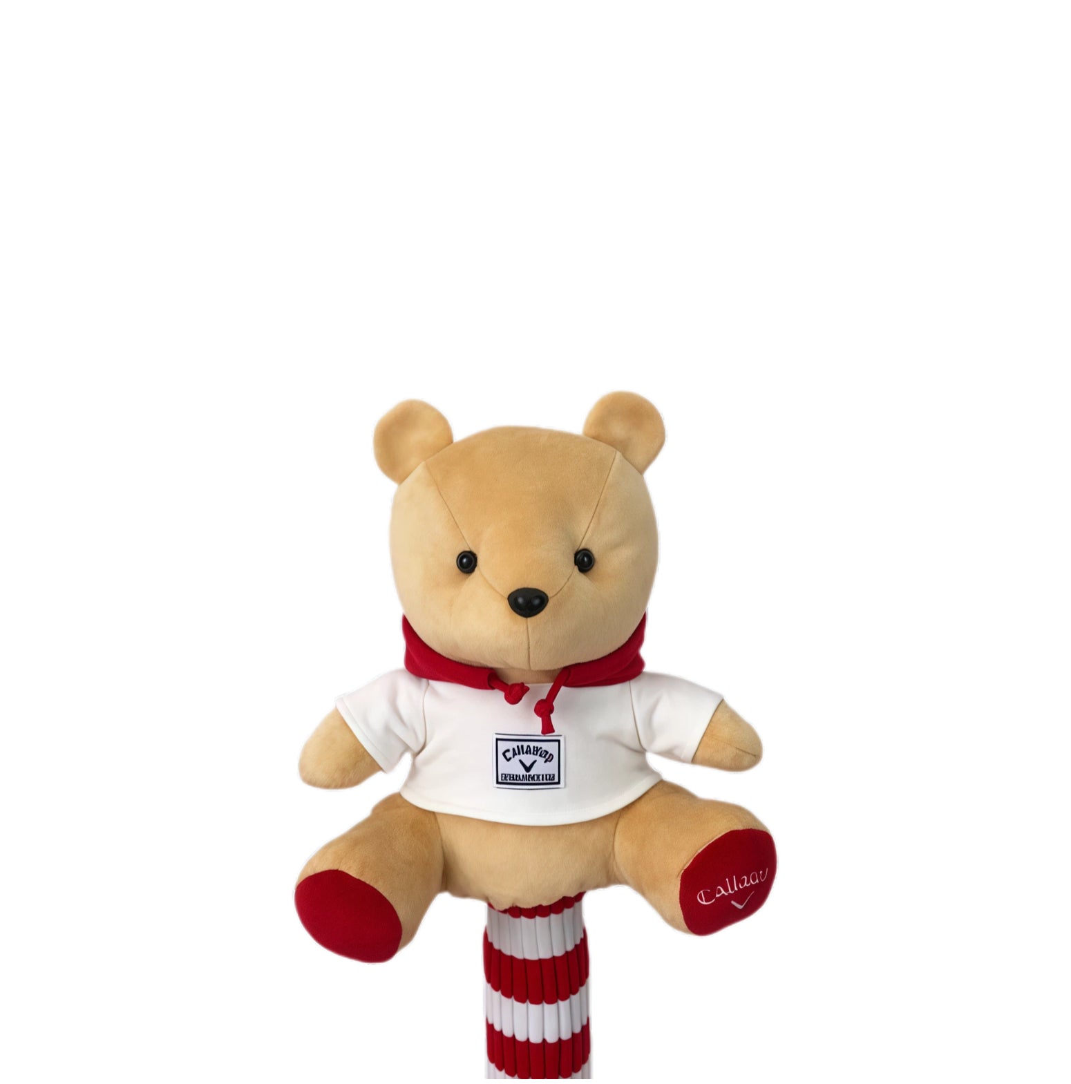 Callaway Cartoon Bear Golf Driver Headcover in White T-Shirt with Red Socks and Red Hoodie - Soft Plush Design for 1 Wood Protection