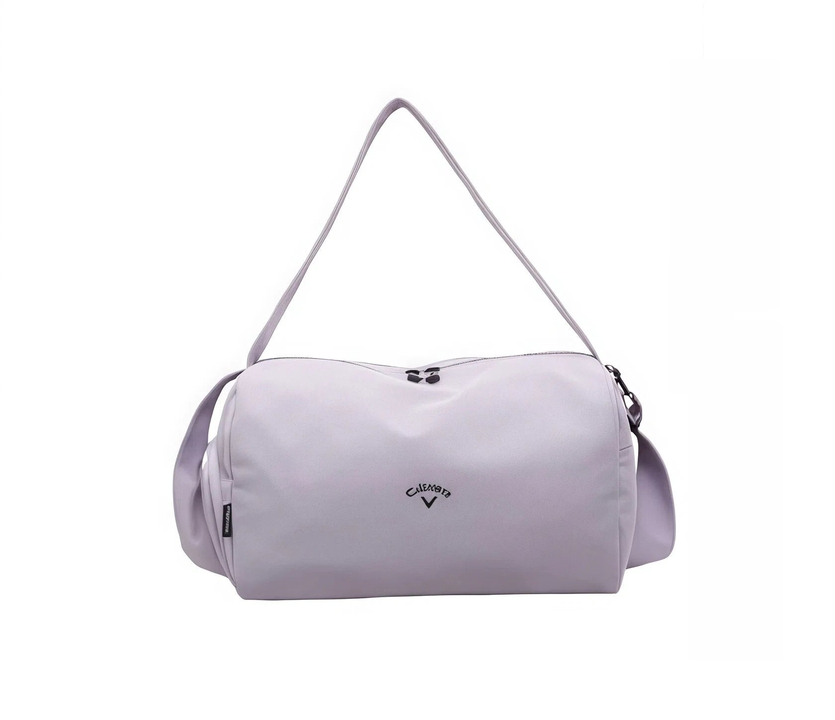 Lavender Callaway Golf Duffel Bag 2025 with soft pastel tone, branded embroidery, and secure zip closure. A stylish choice for women golfers and active lifestyles.
