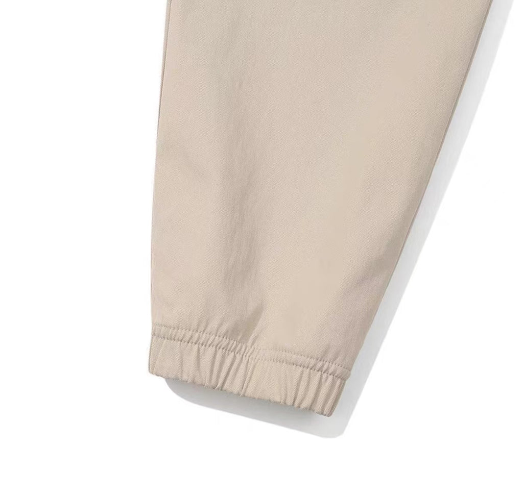 Malbon Women's Lightweight Solid Jogger Pants Khaki golf jogger pants front view