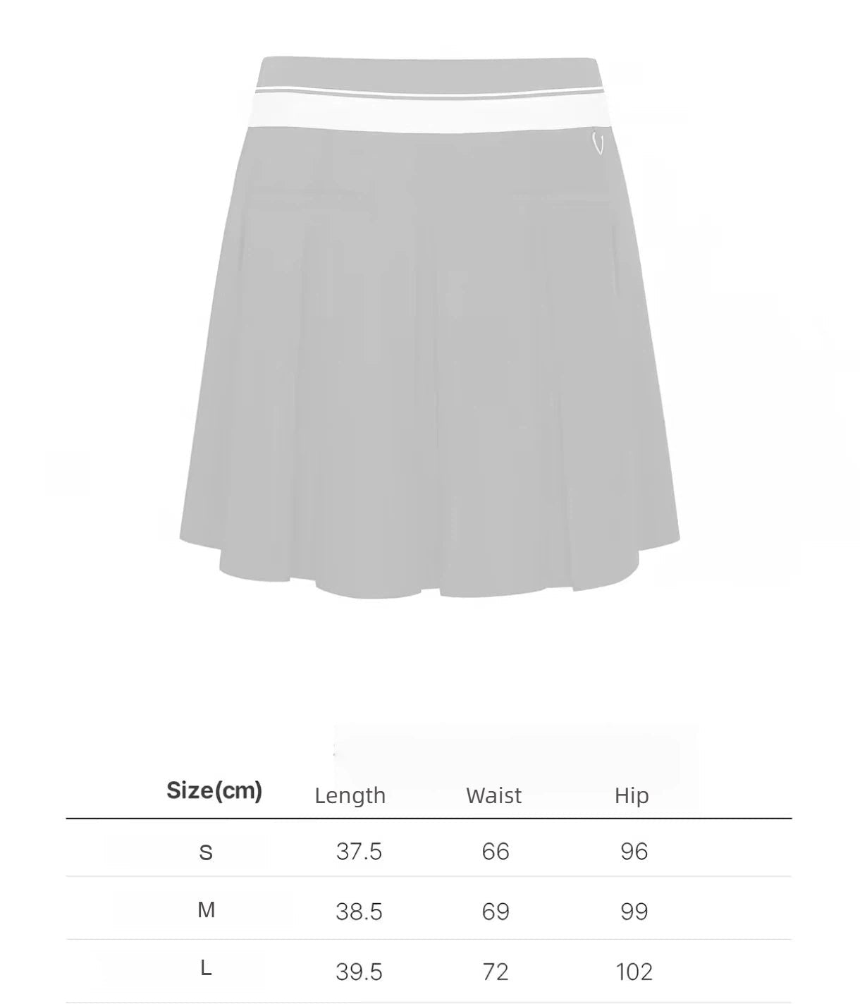 Malbon Studio Seoul Logo Banding Pleated Skirt letter size chart