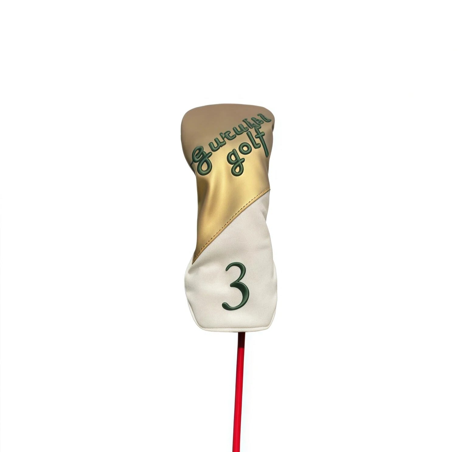 Premium matte golf headcover for fairway wood, featuring 3号木 designation and Guruisi golf branding in gold-white color scheme, offering durable protection for golf clubs.