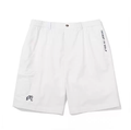 Malbon Men's Quick-Dry Breathable Shorts White quick-dry golf shorts front view
