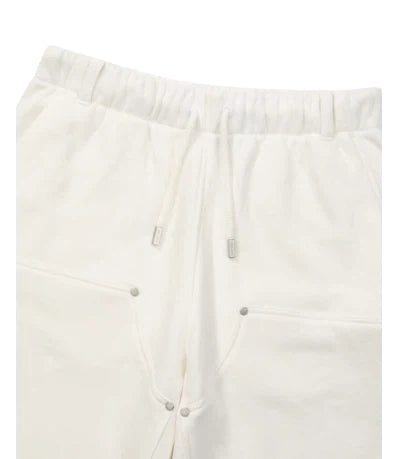 Malbon Studio Seoul Tour Divot French Terry Sweatpant Ivory golf sweatpants front view
