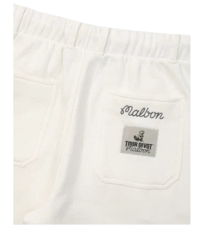 Malbon Studio Seoul Tour Divot French Terry Sweatpant Ivory golf sweatpants front view