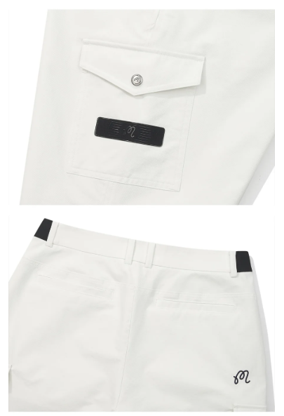 Malbon Studio Seoul Cargo Pant White golf cargo pant front view