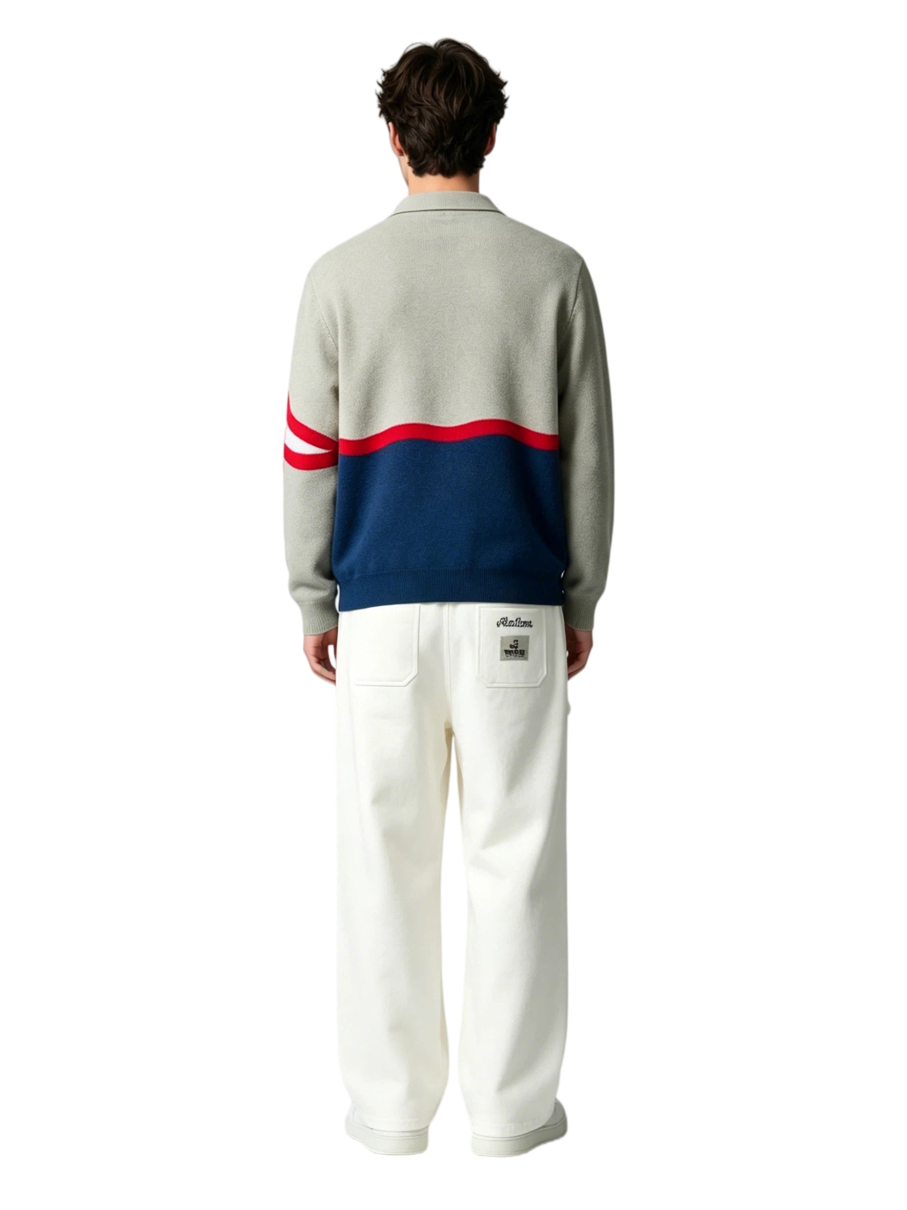 Malbon Studio Seoul Tour Divot French Terry Sweatpant Ivory golf sweatpants front view