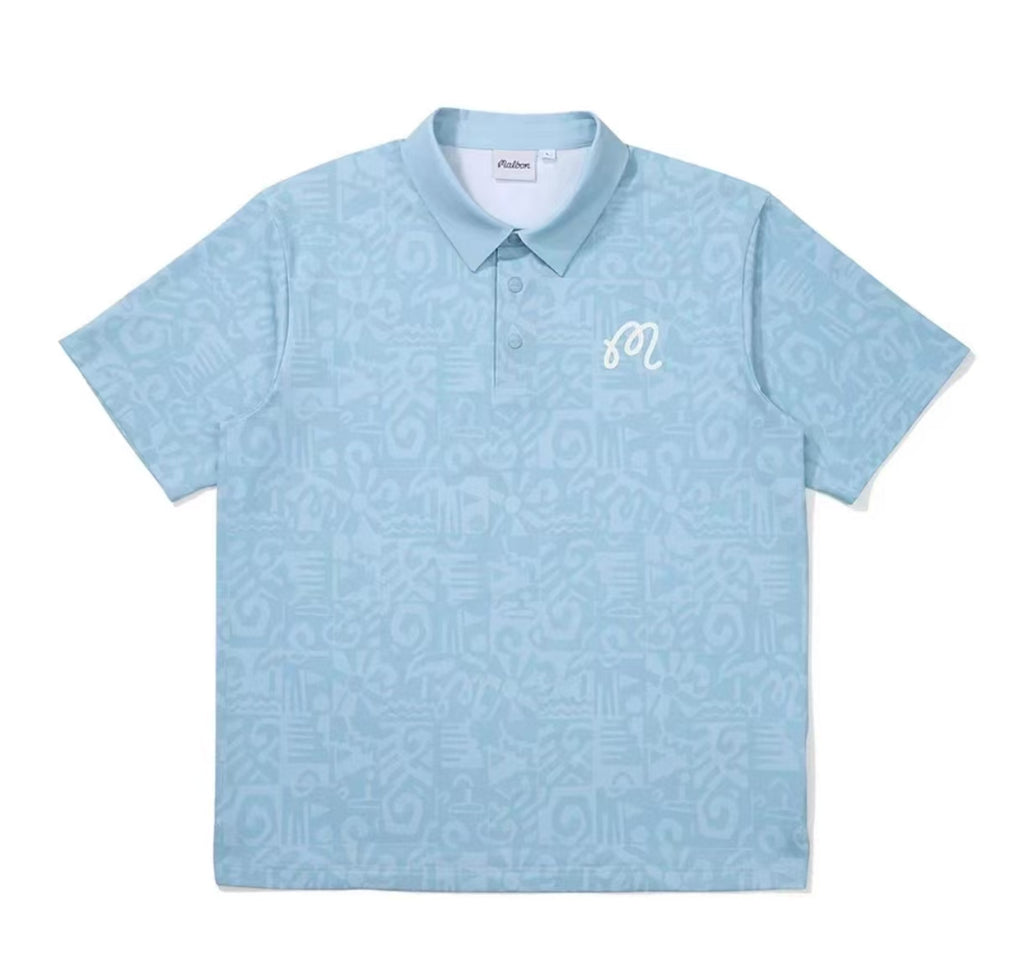 Malbon Golf Men’s Digital Print Casual Polo Shirt