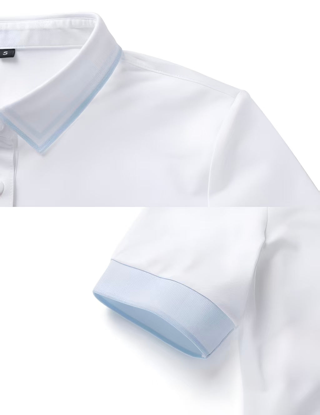 Golep Women’s Solid Letter Print Golf Shirt in White - product view