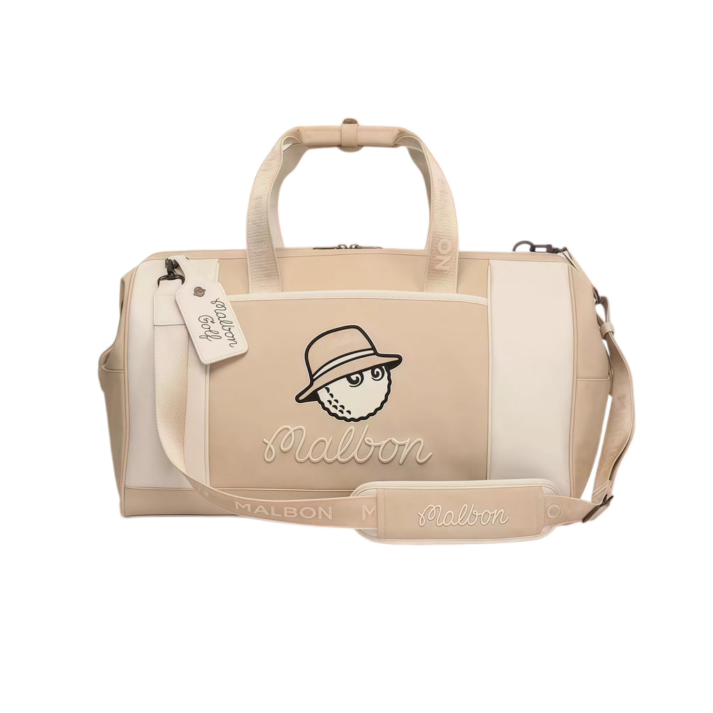 Malbon Golf Boston Bag - PU Leather Duffle Bag with Shoe Compartment (Unisex)