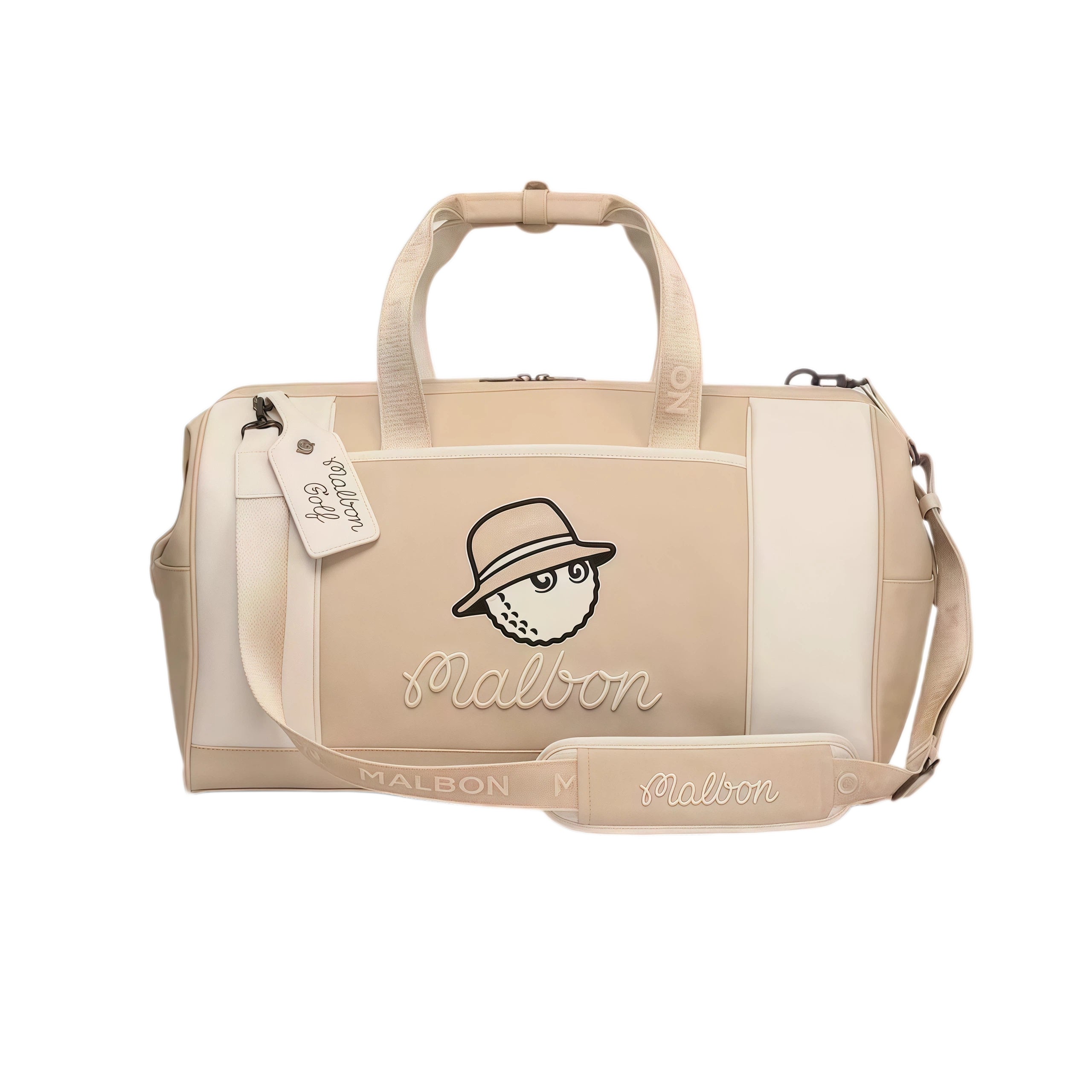 Malbon Golf Boston Bag - PU Leather Duffle Bag with Shoe Compartment (Unisex)