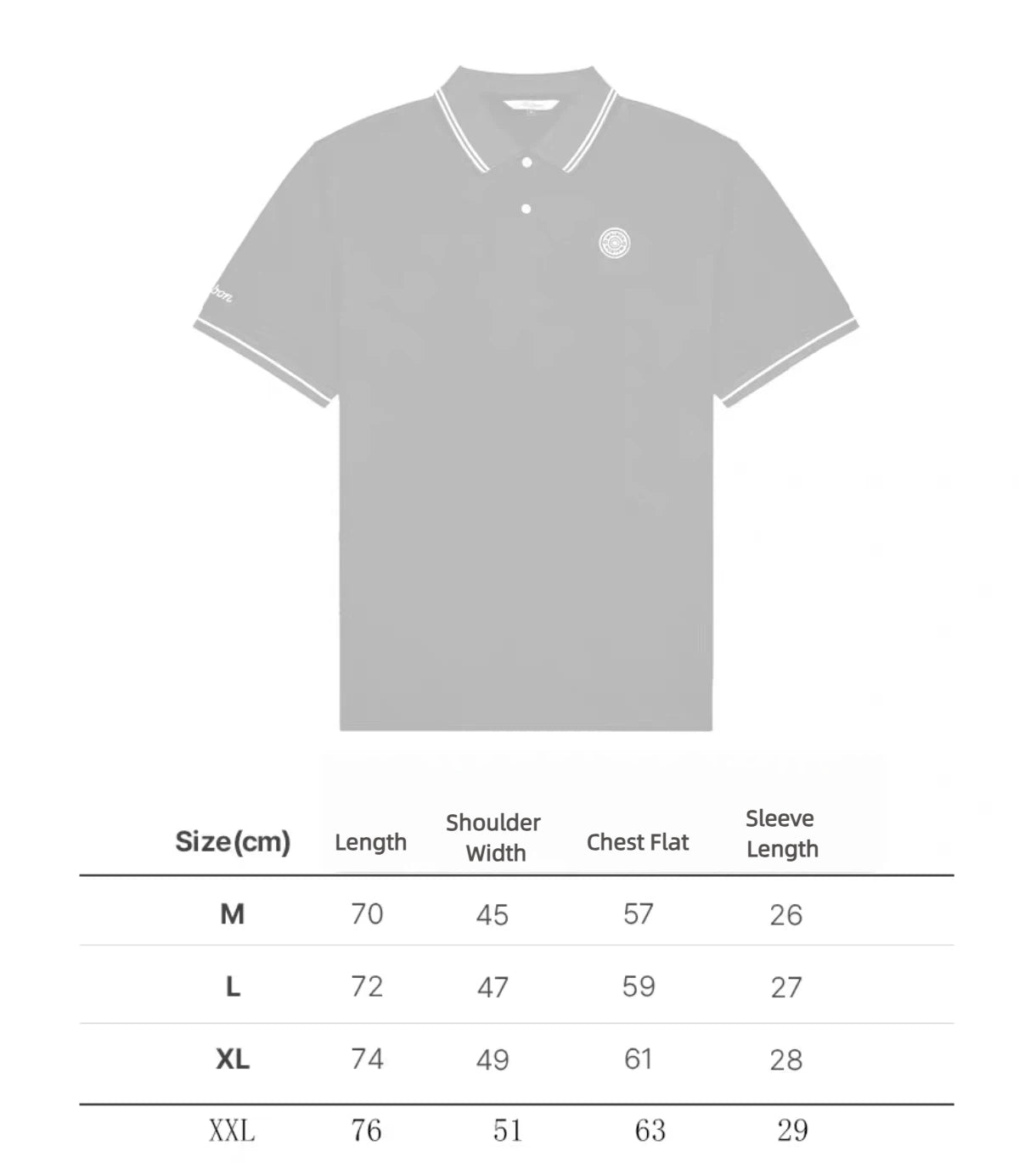 Malbon men's moisture-wicking athletic golf polo - size chart
