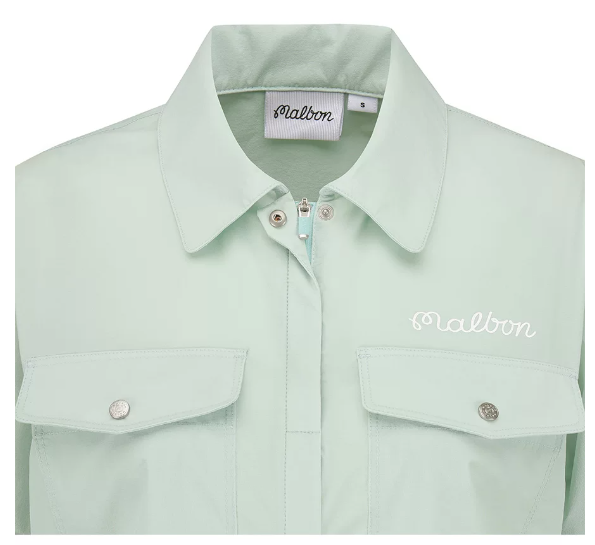 Malbon Golf Women’s Solid Utility Multi-Pocket Short Sleeve Shirt