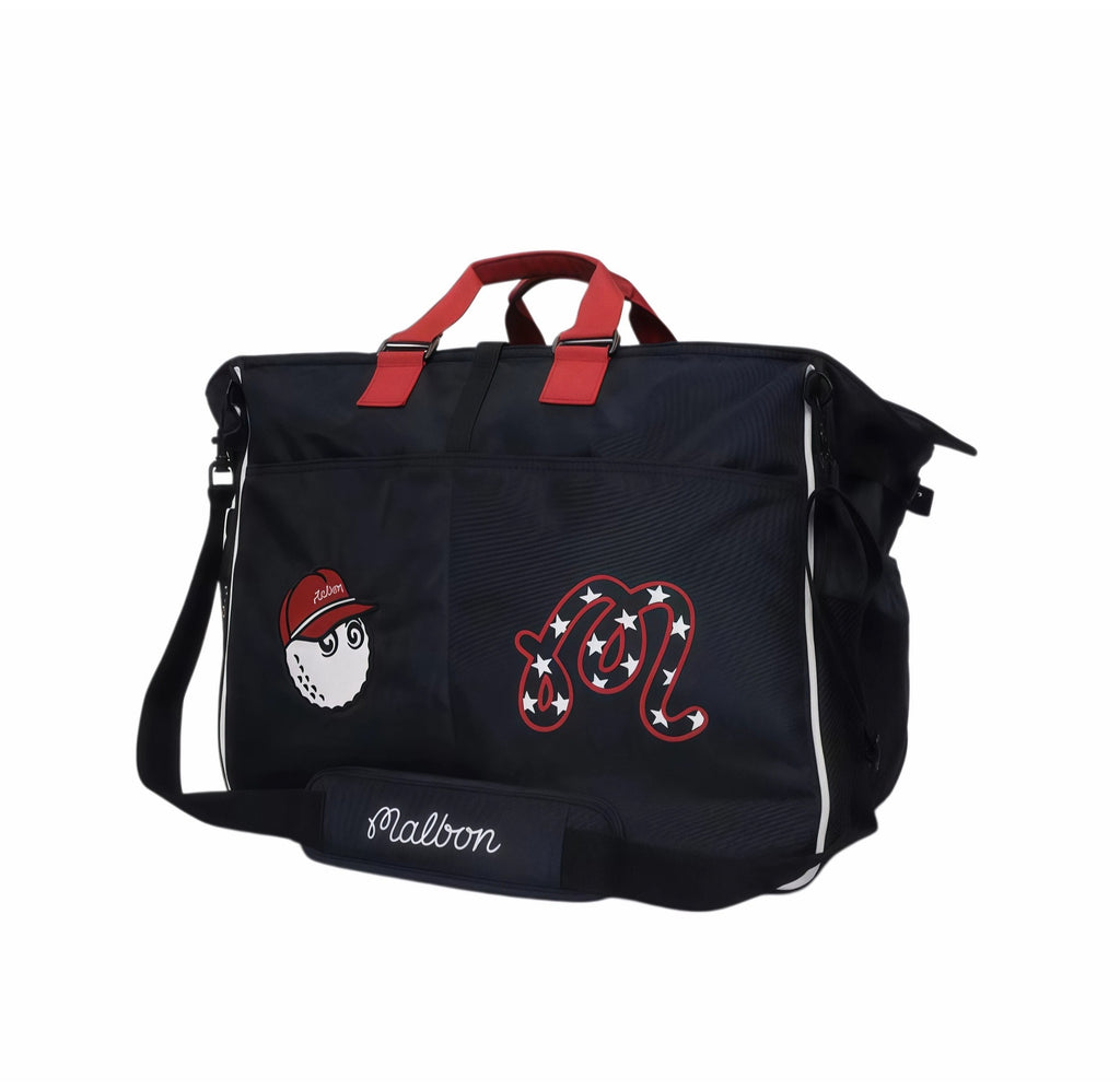 Malbon Golf Heritage Boston Bag Duffel in Forest Green and Navy Blue colorways