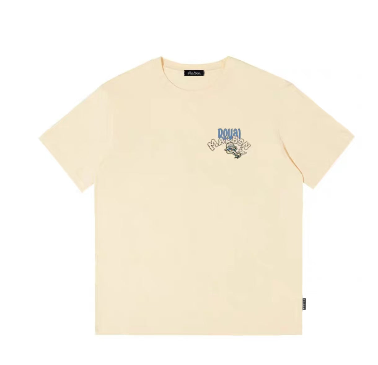 Malbon Unisex Dragon Graphic Heavyweight Golf T-Shirt Beige front view