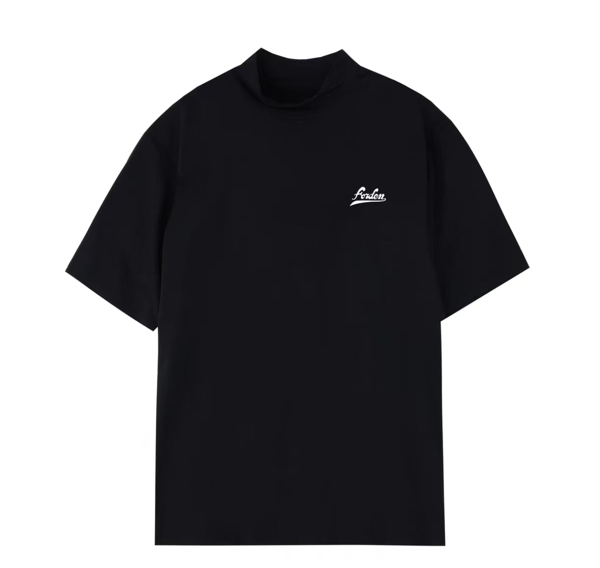 Forden Black cooling mock-neck golf top front view