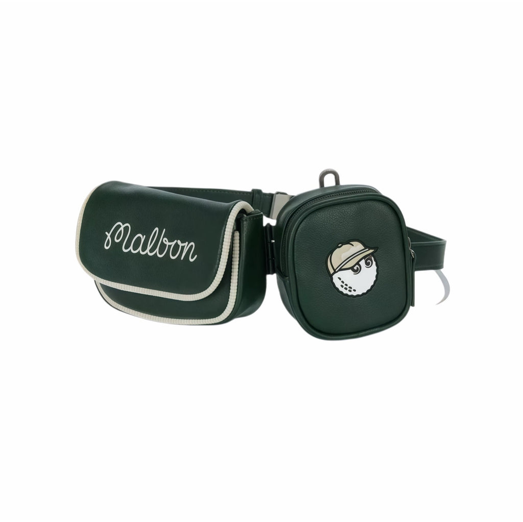 Malbon Golf Dual Pouch Belt Bag in White or Green