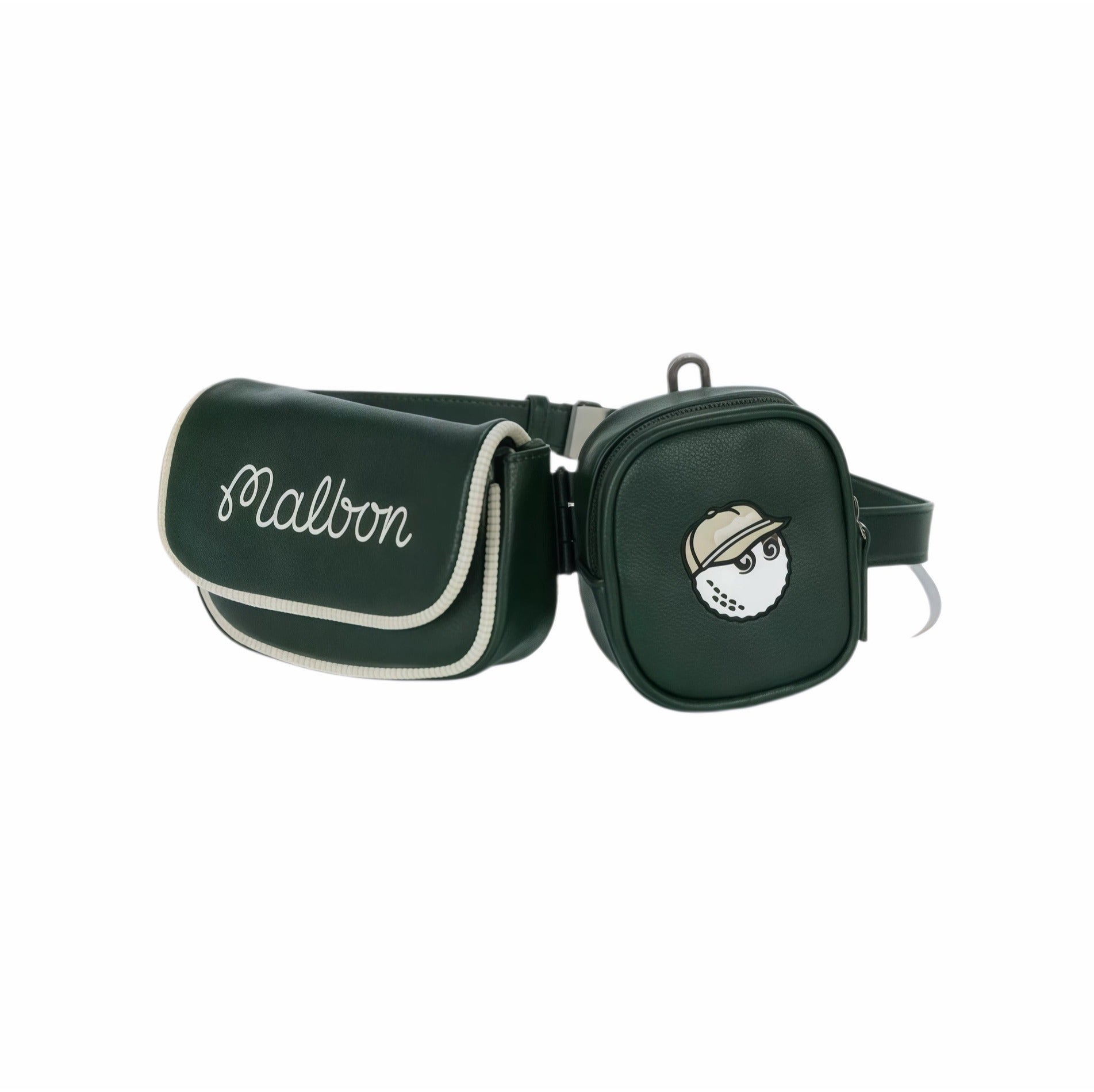 Malbon Golf Dual Pouch Belt Bag in White or Green