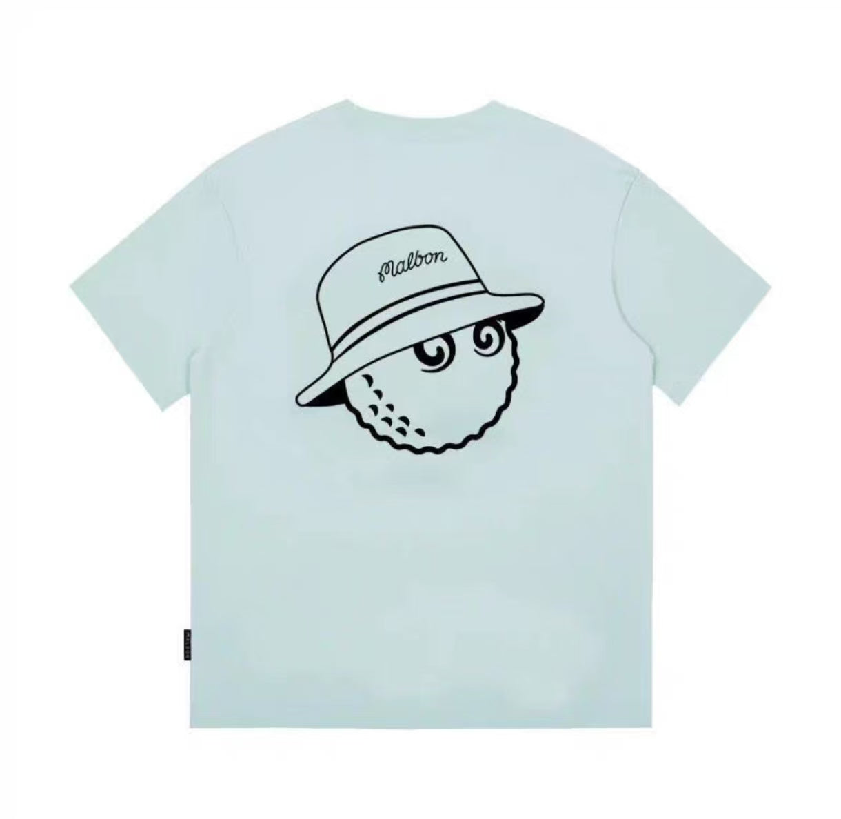 Malbon light green golf T-shirt back character graphic