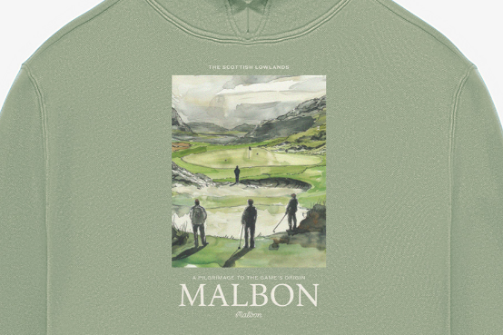 Malbon Golf Pestle Graphic Heavyweight Black Streetwear Hoodie