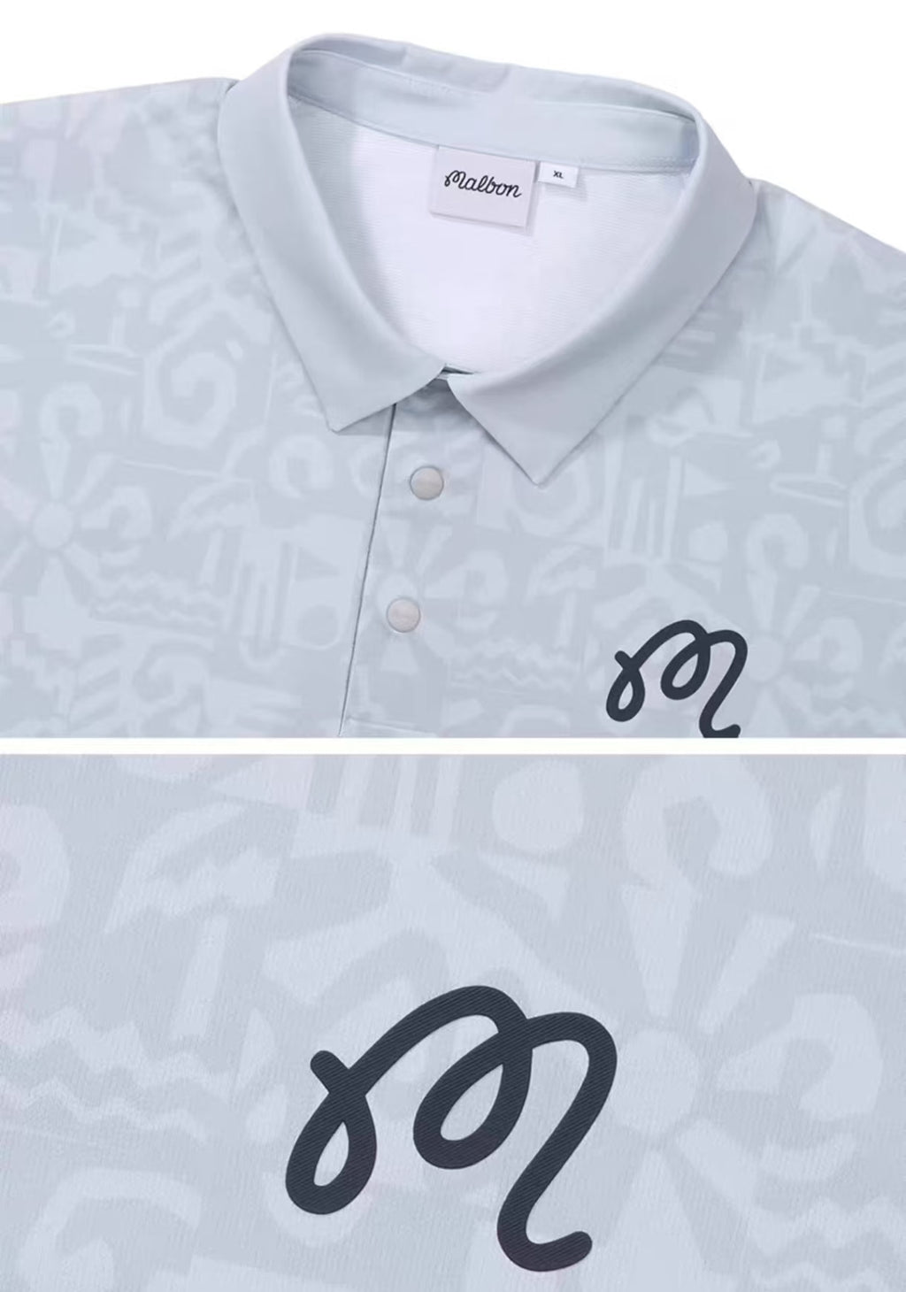 Malbon Golf Men’s Digital Print Casual Polo Shirt