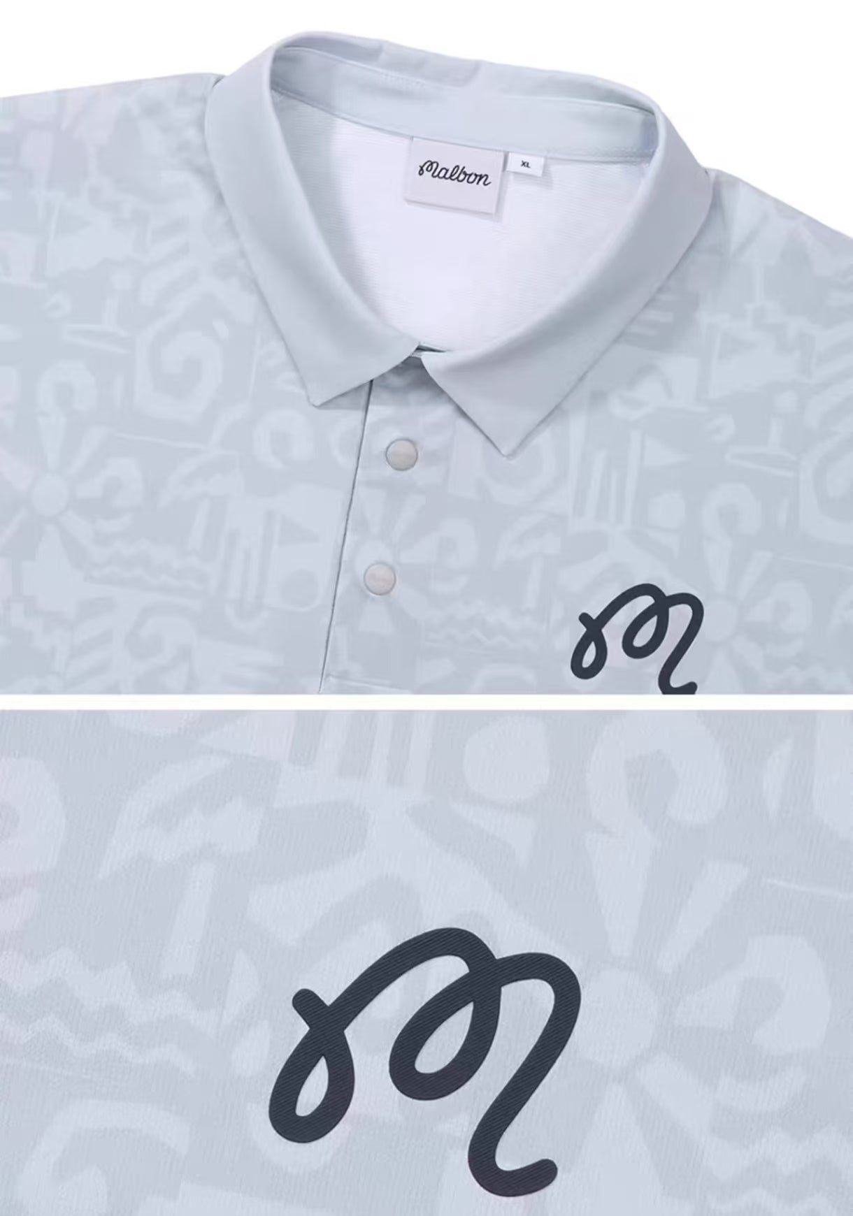 Malbon Golf Men’s Digital Print Casual Polo Shirt