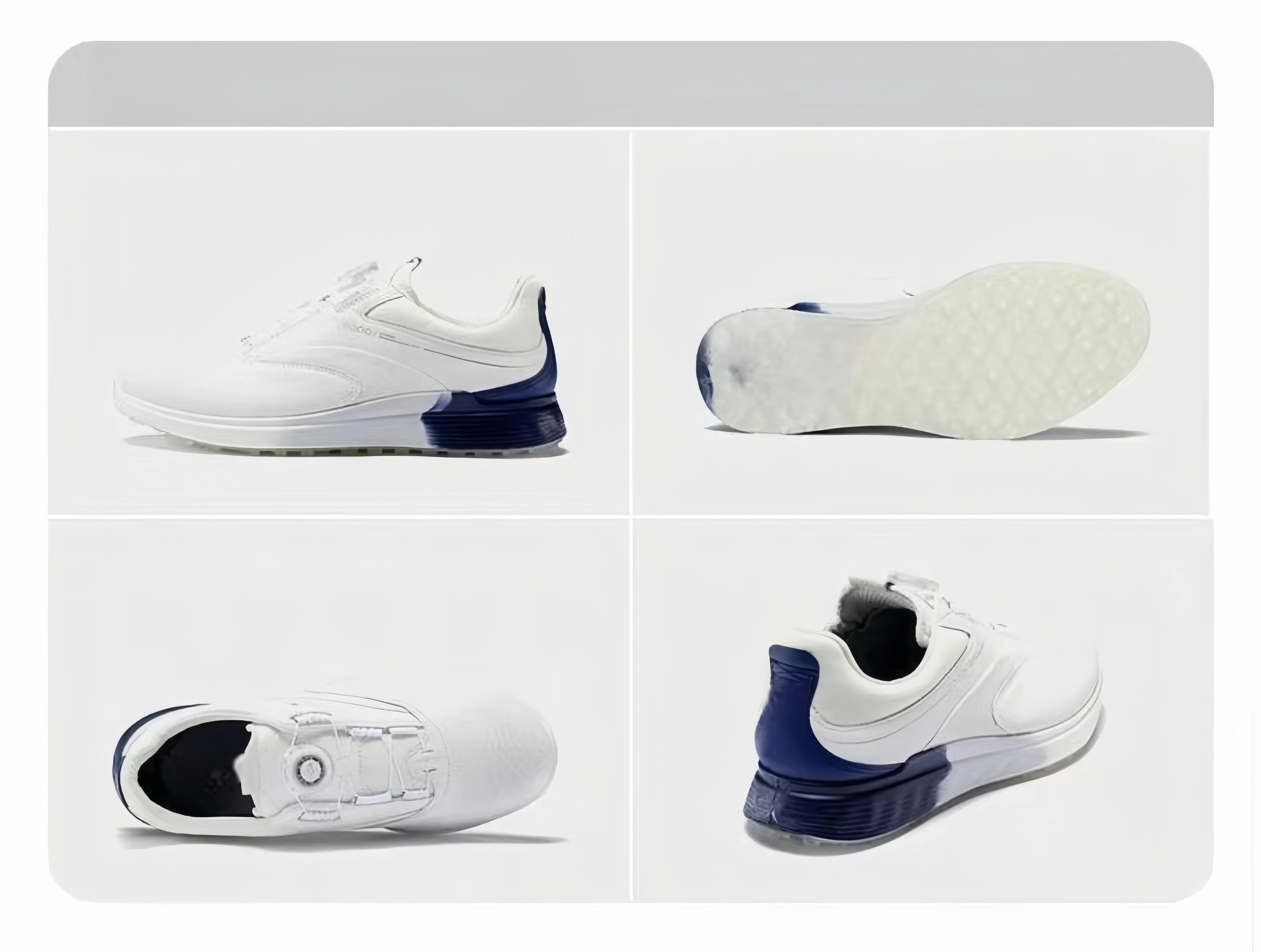 men’s white leather anti-slip golf shoes in White, multi-angle product views