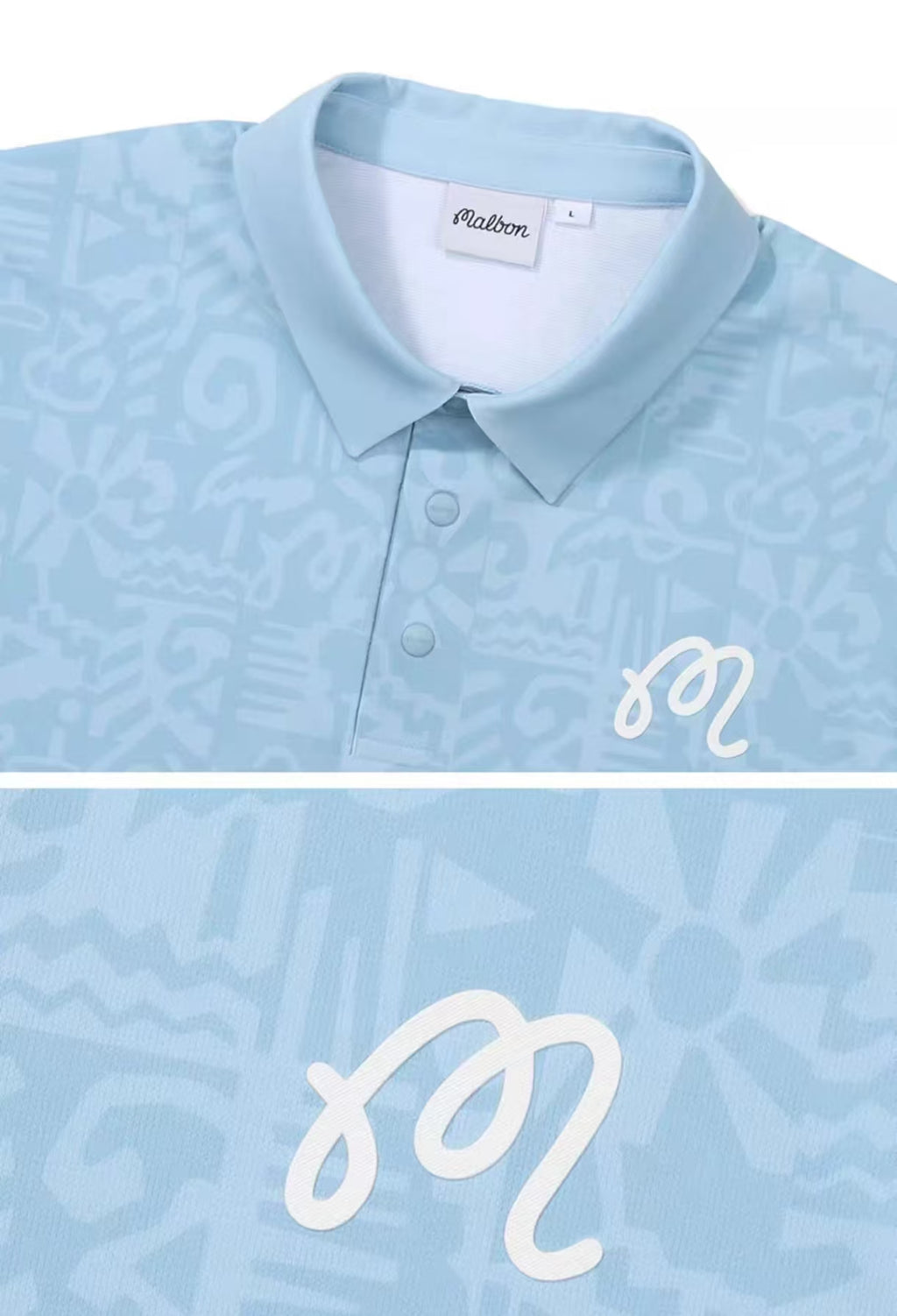 Malbon Golf Men’s Digital Print Casual Polo Shirt