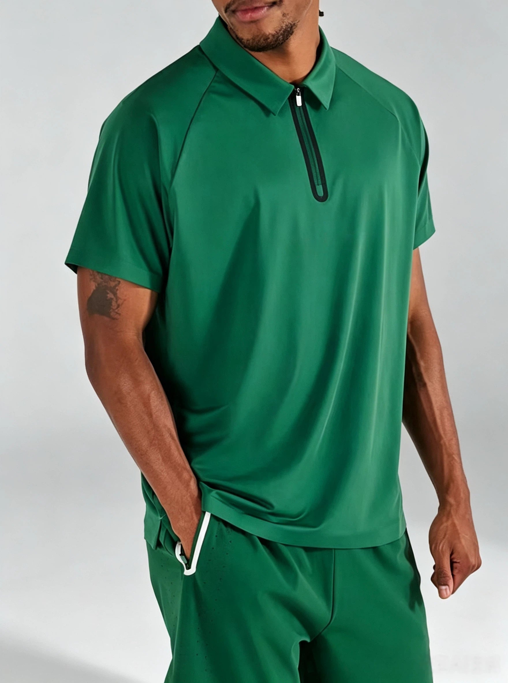 Malbon Golf Quarter-Zip Polo Shirt