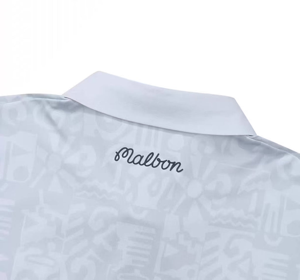 Malbon Golf Men’s Digital Print Casual Polo Shirt