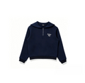 Malbon Women's Half Zip Sweatsuit Set - Embroidered Golf Outfit Navy Blue front view