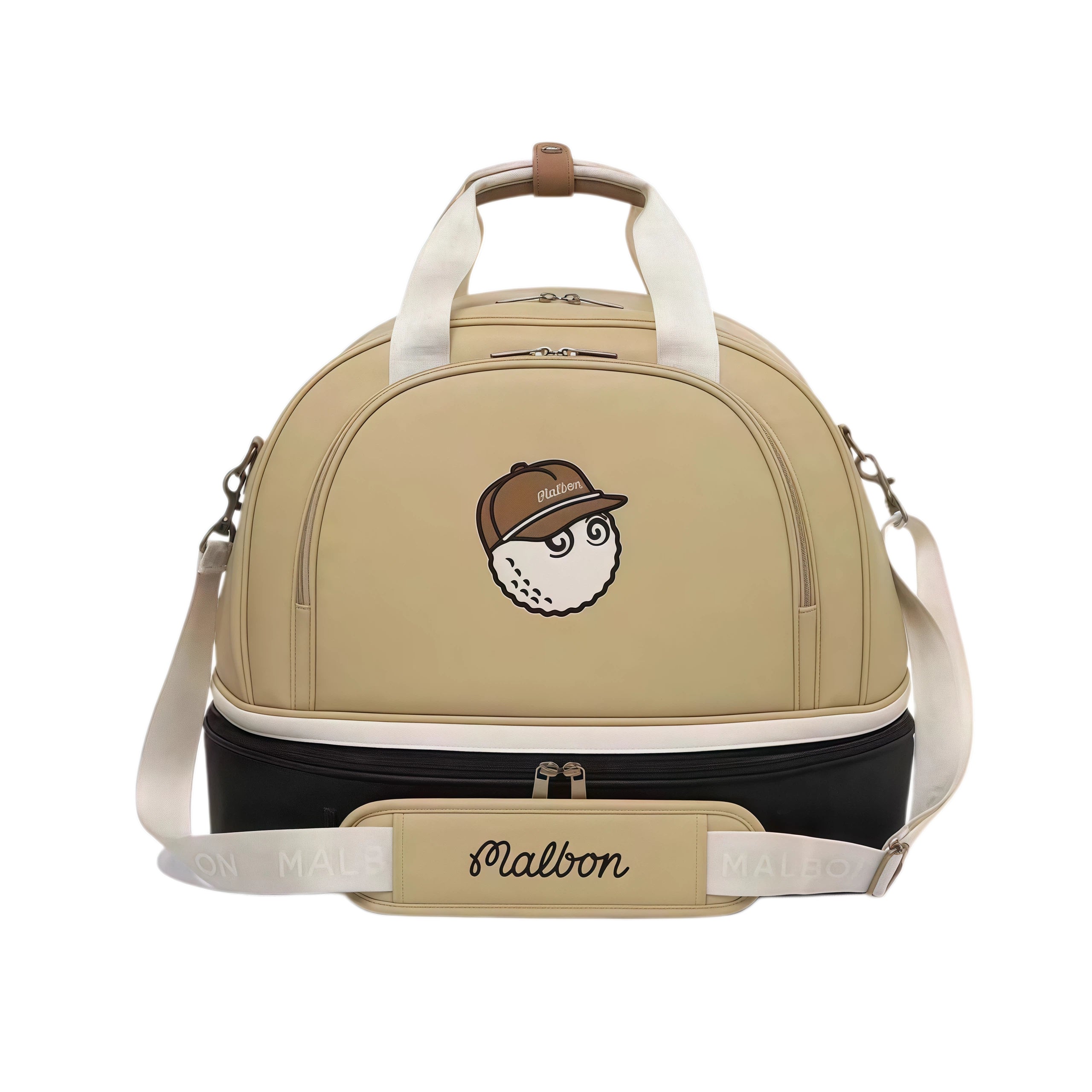 Malbon Golf Boston Bag - Premium PU Leather Duffle Bag with Shoe Compartment