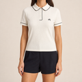 Malbon Anna Polo Ivory front view women's golf polo