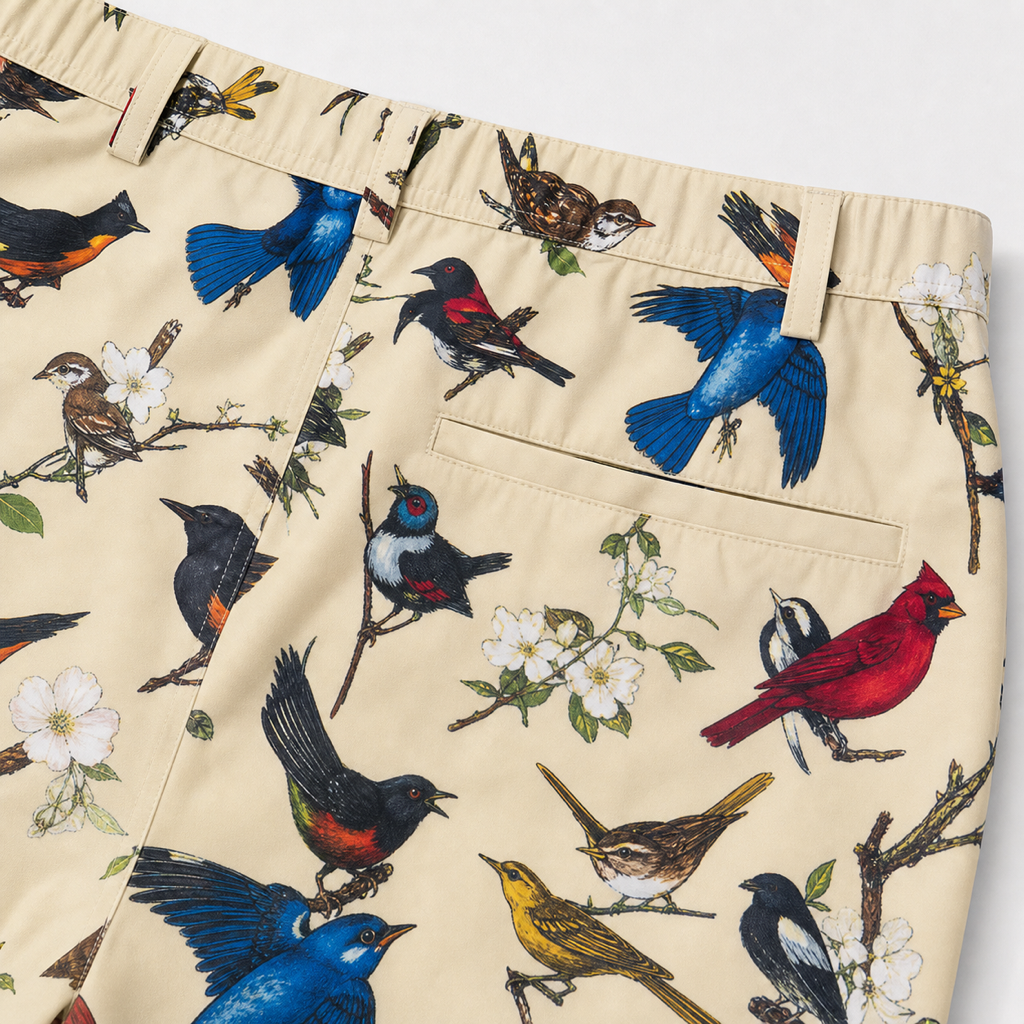 Malbon Birds Of Georgia Magnolia Pant Bird Print Bird Print detail view