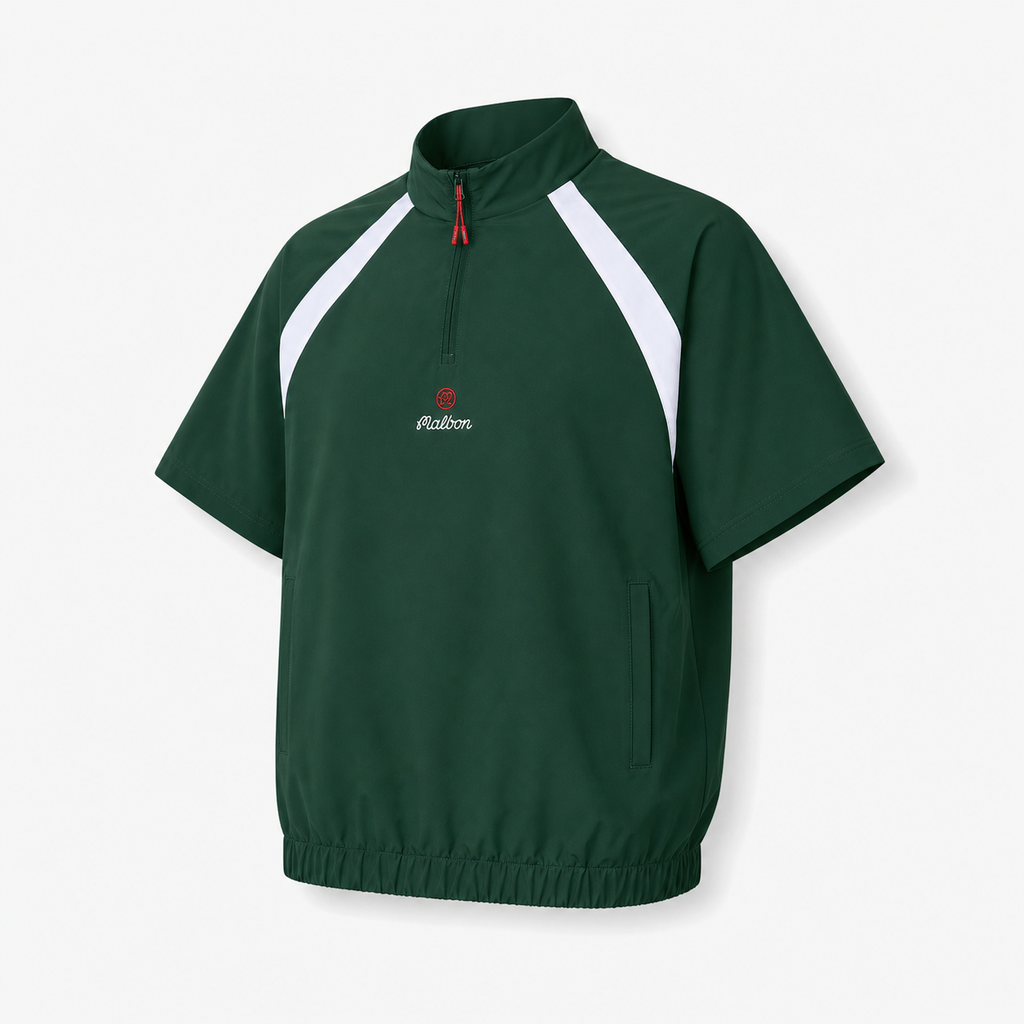 Malbon CLOT Windshirt Green front view golf jacket