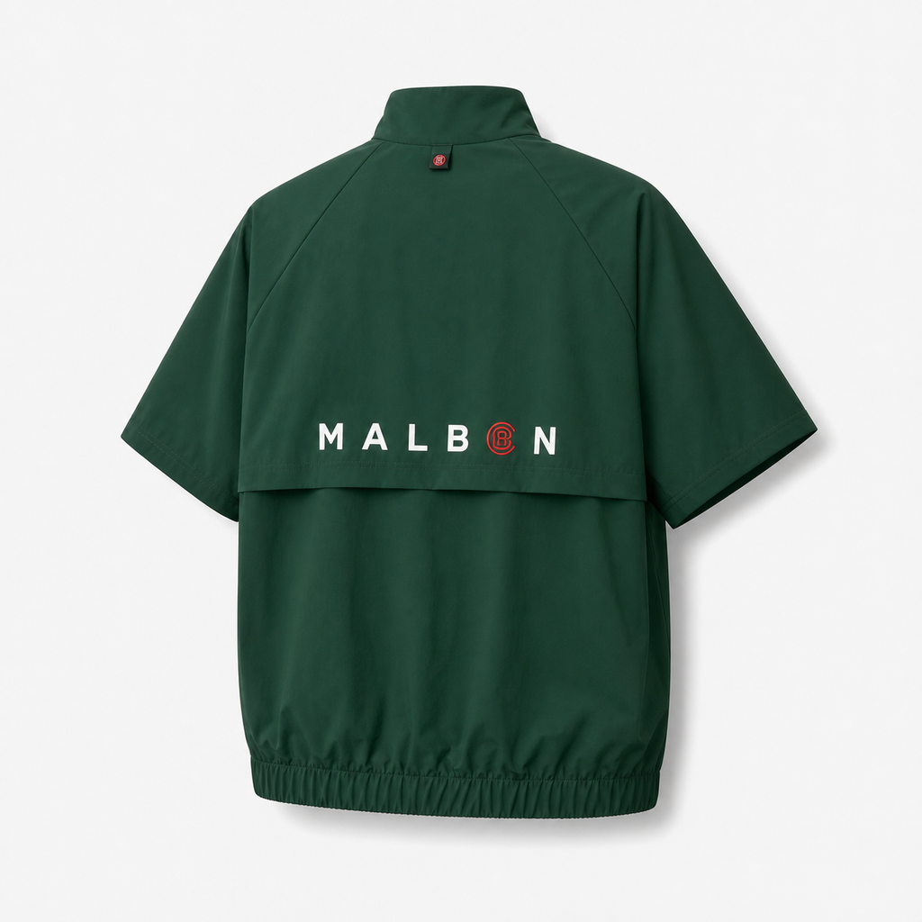 Malbon CLOT Windshirt Green lifestyle shot