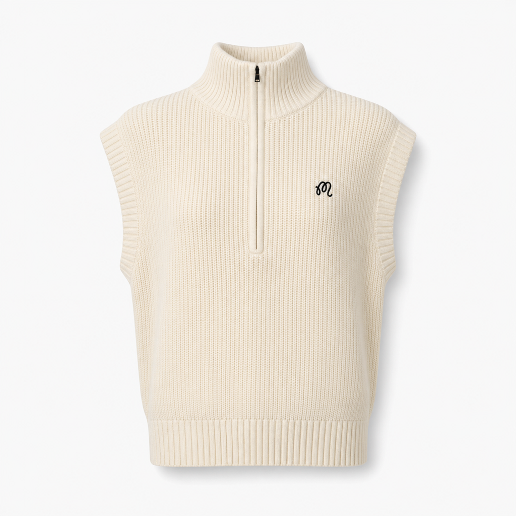 Malbon Iva Sweater Vest Cream front view