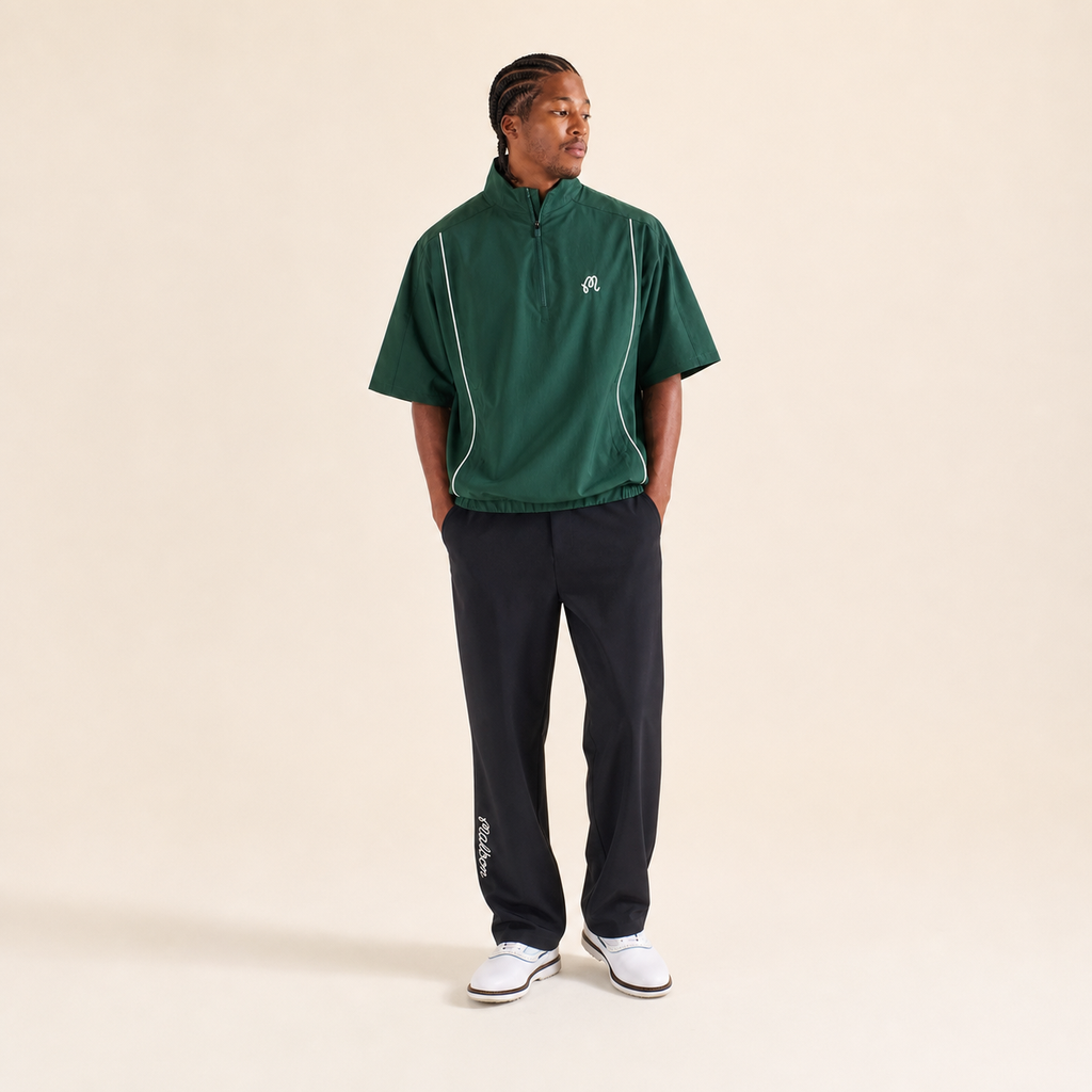 Malbon Links Windshirt Forest Green angle view