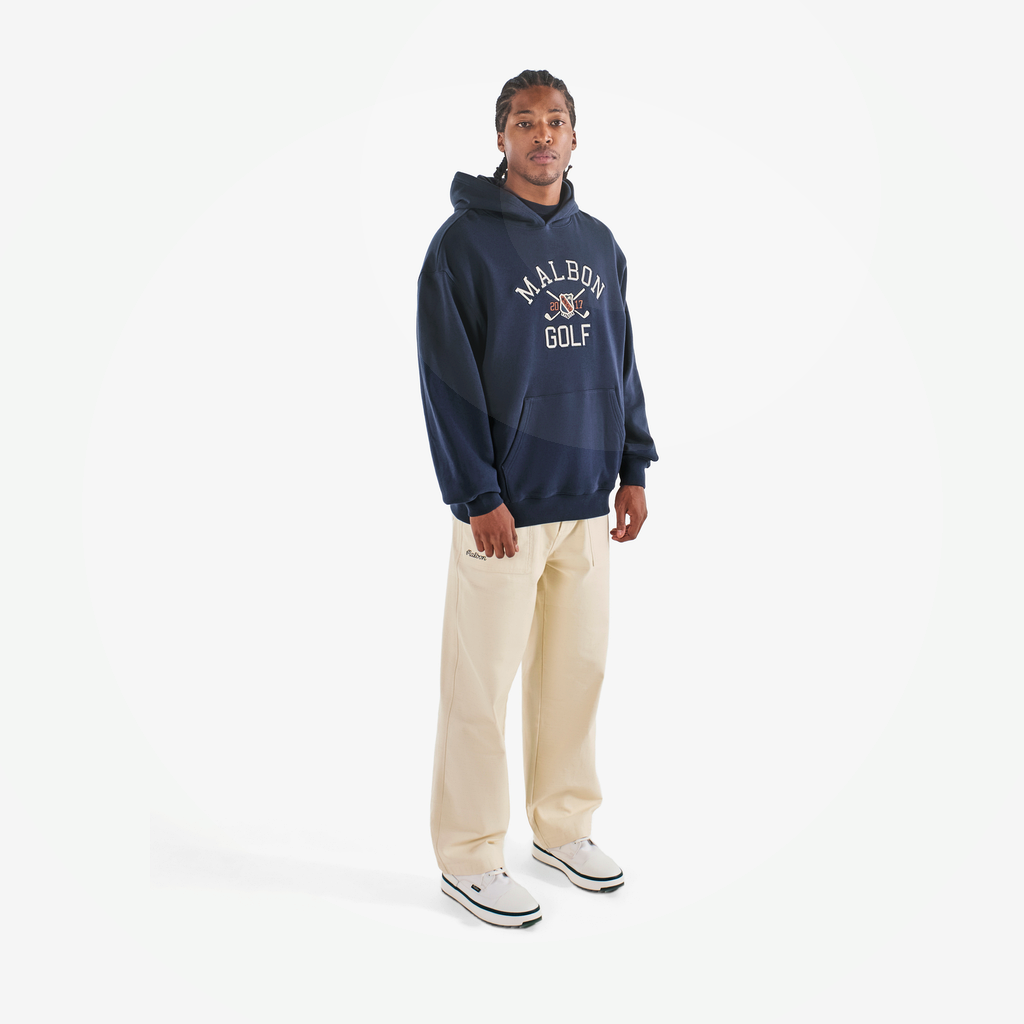 Malbon Malbon Fesque Crest Hoodie navy model image 3