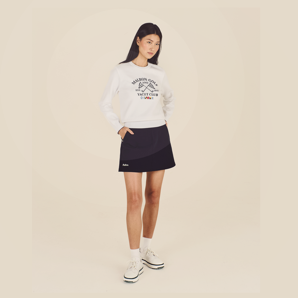 Malbon Malbon Preserve Yacht Club Women's Crewneck ivory model image 2
