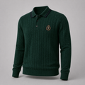 Malbon Preserve Cable Knit Sweater Green model wearing golf apparel